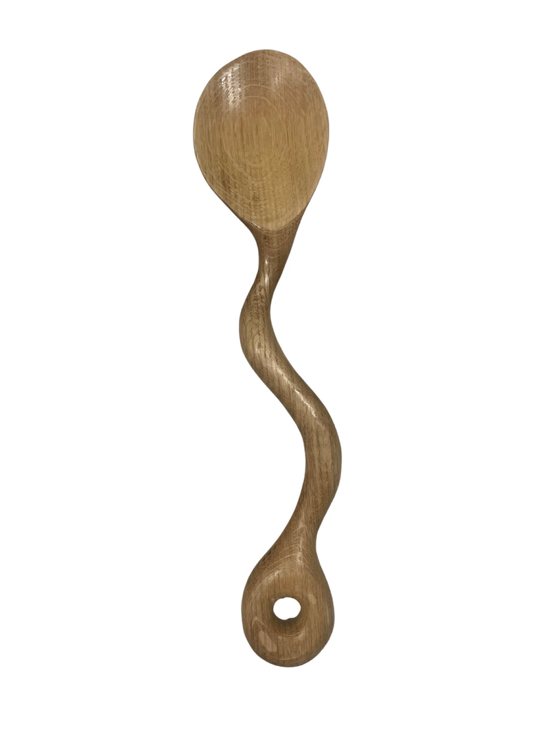 Hand Carved Spoon Wavy 14"