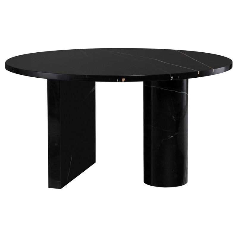 Stories Dining Table Round Black Marble