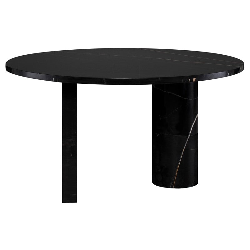 Stories Dining Table Round Black Marble