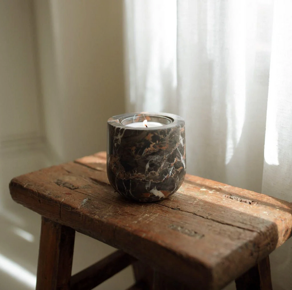 Portoro Marble Candle Vessel