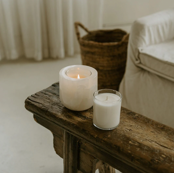 White Onyx Candle Vessel