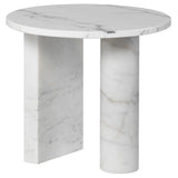Stories Side Table White Marble
