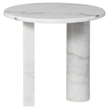 Stories Side Table White Marble
